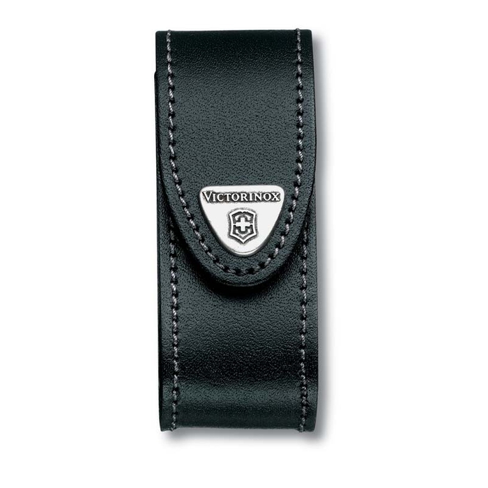 Чехол на ремень VICTORINOX для ножей 91 мм толщиной 2-4 уровня, кожаный, чёрный для нанесения логотипа