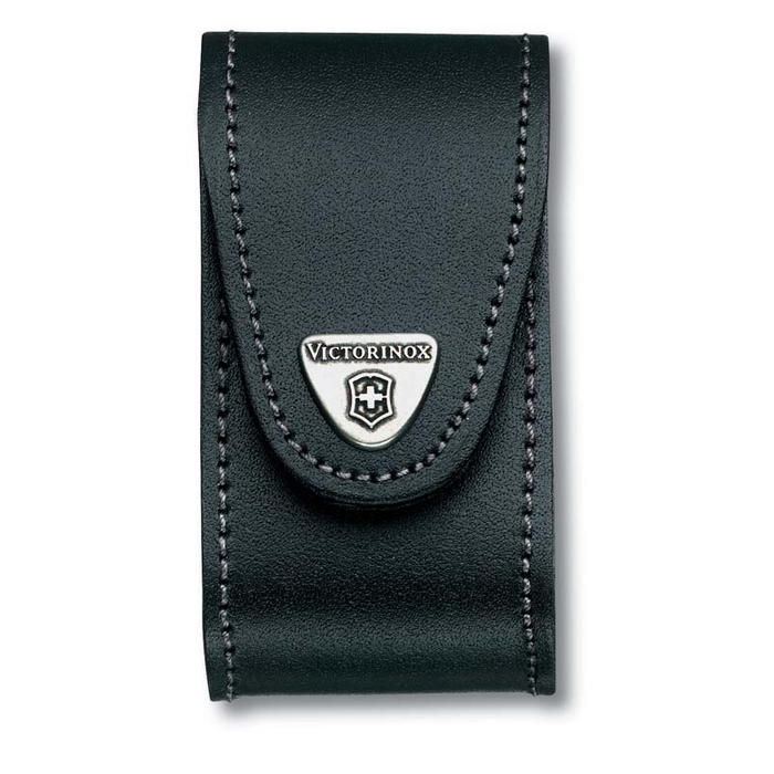 Чехол на ремень VICTORINOX для ножей 91 мм толщиной 5-8 уровней, кожаный, чёрный для нанесения логотипа