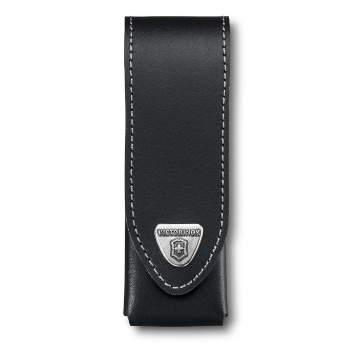 Чехол на ремень VICTORINOX для ножей 111 мм толщиной до 3 уровней, кожаный, чёрный для нанесения логотипа