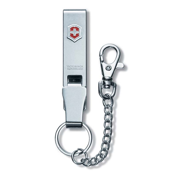 Подвеска на ремень VICTORINOX "Multiclip", с карабином, кольцом для ключей и цепочкой, металлическая для нанесения логотипа
