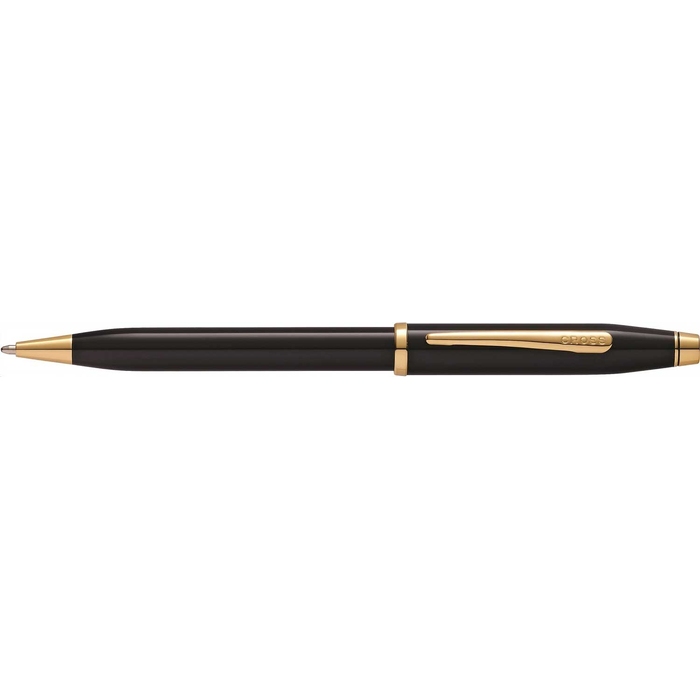 Шариковая ручка CROSS коллекция «ВЕЧНАЯ КЛАССИКА 2.0 | CENTURY CLASSIC II», черный лак с позолотой 23К для нанесения логотипа