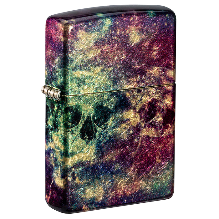 Зажигалка ZIPPO Галактика черепа с покрытием Искусственно состаренная латунь | Galaxy Skull 540 Tumbled Brass, латунь/сталь, разноцветная, 38x13x57 мм для нанесения логотипа