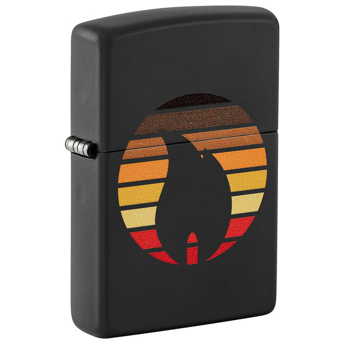 Зажигалка ZIPPO Цветные блоки с черным матовым покрытием | Colorblock Black Matte, латунь/сталь, черная, 38x13x57 мм для нанесения логотипа