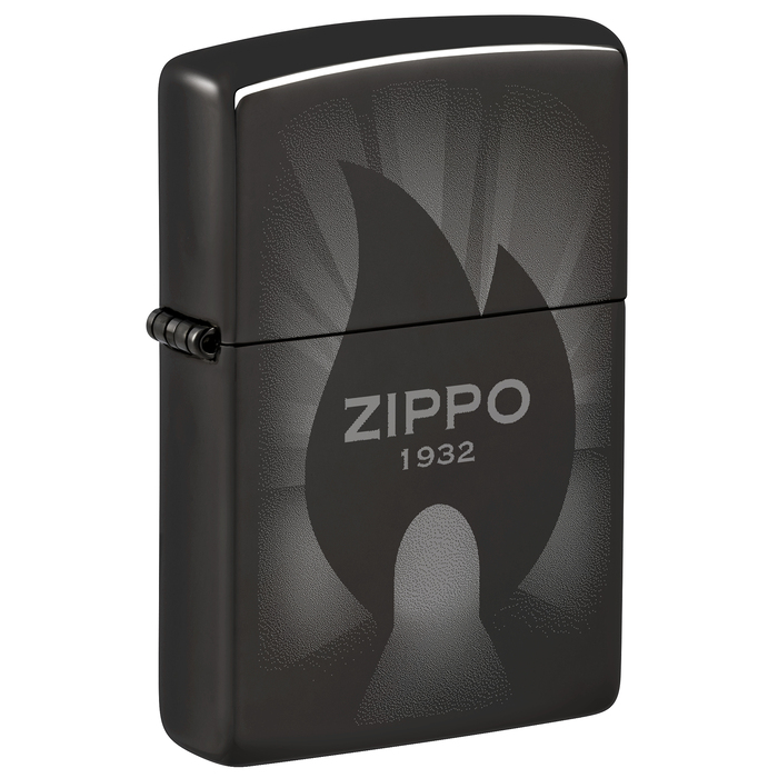 Зажигалка ZIPPO Источник света с черным глянцевым покрытием | Radiant High Polish Black, латунь/сталь, черная, глянцевая, 38x13x57 мм для нанесения логотипа