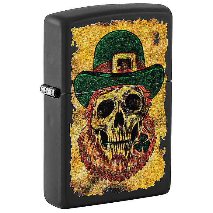 Зажигалка ZIPPO Карта сокровищ с черным матовым покрытием | Lucky Map Black Matte, латунь/сталь, черная, 38x13x57 мм для нанесения логотипа