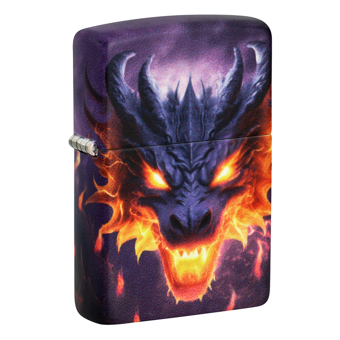 Зажигалка ZIPPO Пылающий дракон с покрытием, светящимся в темноте зеленым | Glowing Dragon Glow In The Dark Green,латунь/сталь,разноцветная,38x13x57мм для нанесения логотипа