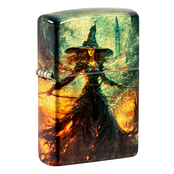 Зажигалка ZIPPO Огненная колдунья с покрытием Искусственно состаренная латунь | Fire Mage 540 Tumbled Brass, латунь/сталь, разноцветная, 38x13x57 мм для нанесения логотипа