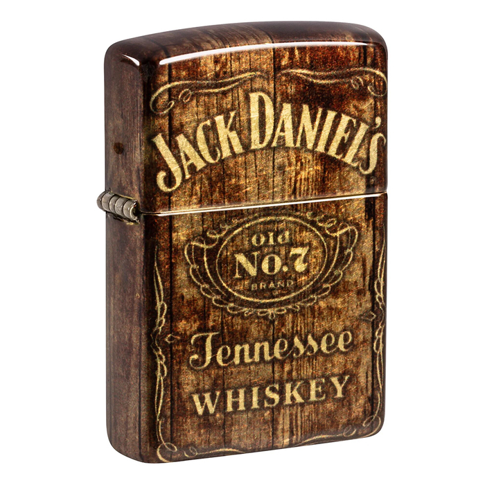 Зажигалка ZIPPO Джек Дэниэлс с покрытием Искусственно состаренная латунь | Jack Daniel's 540 Tumbled Brass, латунь/сталь, разноцветная, 38x13x57 мм для нанесения логотипа