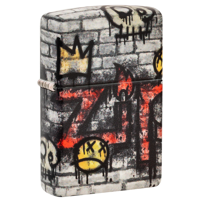 Зажигалка ZIPPO Король граффити с матовым покрытием на 540 | Graffiti King 540 Matte, латунь/сталь, разноцветная, матовая, 38x13x57 мм для нанесения логотипа
