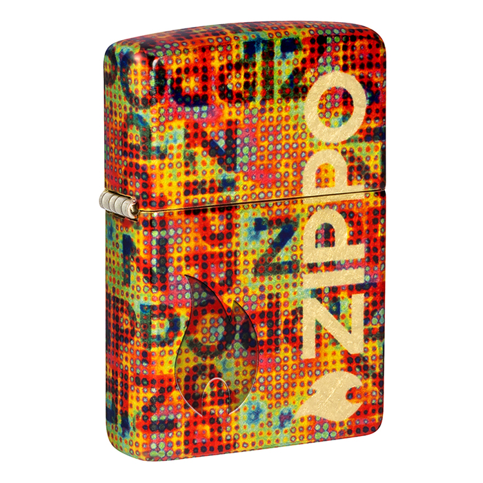 Зажигалка ZIPPO Слияние пикселей с покрытием Искусственно состаренная латунь | Pixel Fusion 540 Tumbled Brass, латунь/сталь, разноцветная, 38x13x57 мм для нанесения логотипа