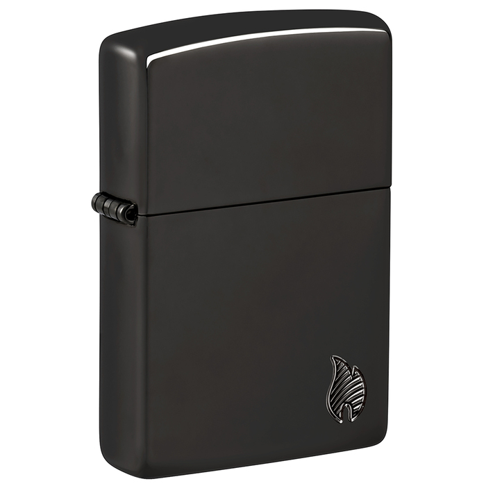 Зажигалка ZIPPO Armor® Пламя c глянцевым черным покрытием | Flame High Polish Black, латунь/сталь, черная, 38x13x57 мм для нанесения логотипа