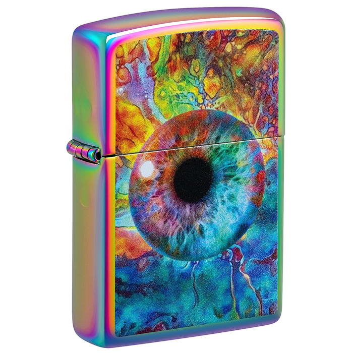 Зажигалка ZIPPO Необычный глаз с разноцветным покрытием | Spacey Eye Multi Color, латунь/сталь, разноцветная, глянцевая, 38x13x57 мм для нанесения логотипа