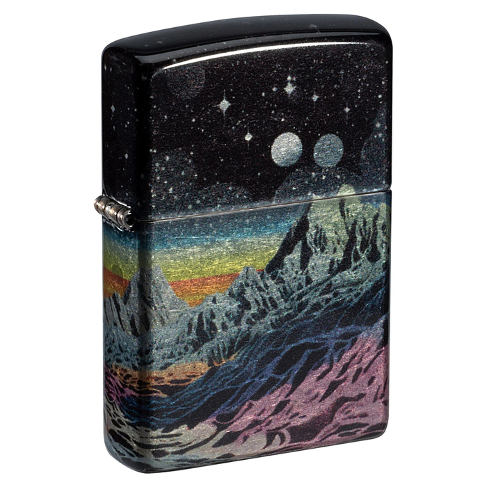 Зажигалка ZIPPO Космос с покрытием Искусственно состаренный хром на 540 | Space in Color 540 Tumbled Chrome, латунь/сталь, разноцветная, 38x13x57 мм для нанесения логотипа