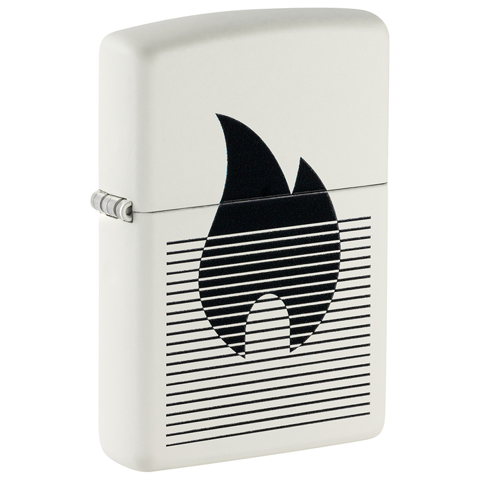 Зажигалка ZIPPO Пламя с градиентом с белым матовым покрытием | Flame Gradient Design White Matte, латунь/сталь, белая, матовая, 38x13x57 мм для нанесения логотипа