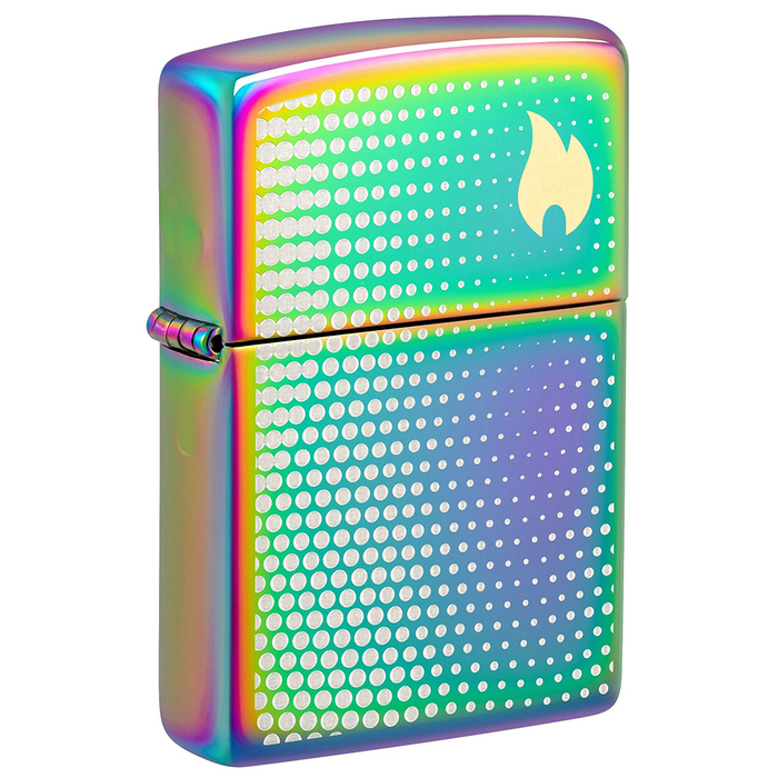 Зажигалка ZIPPO Точечная матрица с разноцветным покрытием | Dot Matrix Multi Color, латунь/сталь, разноцветная, глянцевая, 38x13x57 мм для нанесения логотипа