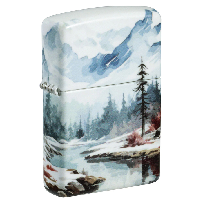 Зажигалка ZIPPO Снежная долина с матовым покрытием на 540 | Frozen Valley 540 Matte, латунь/сталь, разноцветная, матовая, 38x13x57 мм для нанесения логотипа