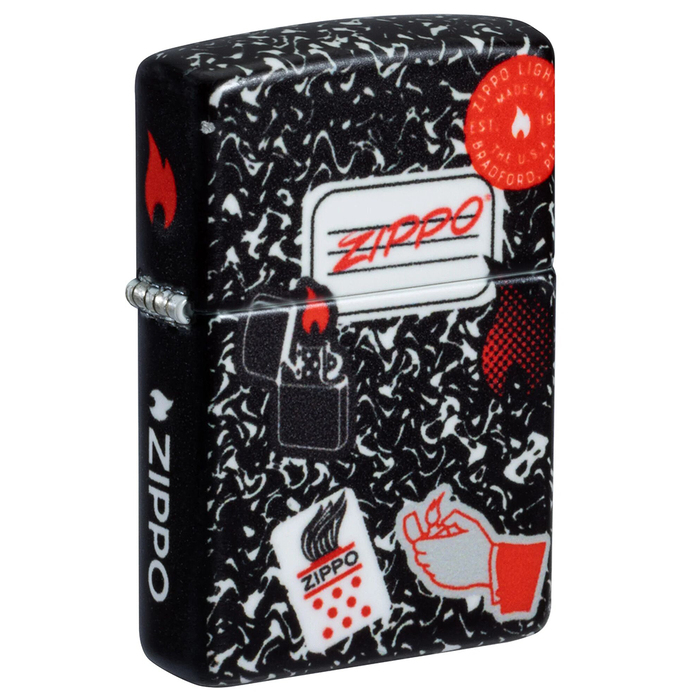 Зажигалка ZIPPO Тетрадь с матовым покрытием на 540 | Notebook Design 540 Matte, латунь/сталь, разноцветная, матовая, 38x13x57 мм для нанесения логотипа