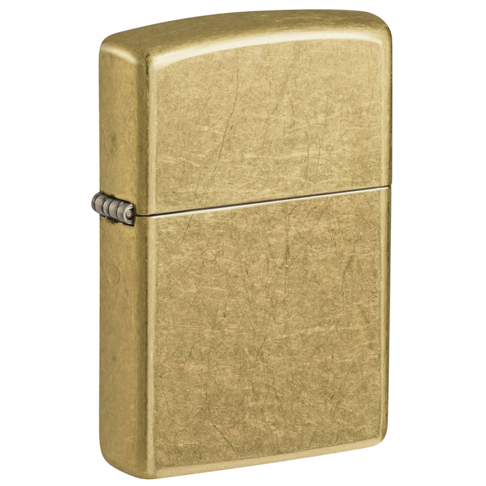 Зажигалка ZIPPO классическая с покрытием поцарапанная латунь | Classic Street Brass, латунь/сталь, золотистая, 38x13x57 мм для нанесения логотипа