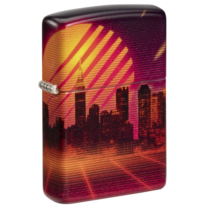 Зажигалка ZIPPO Кибергород с матовым покрытием на 540 | Cyber City 540 Matte, латунь/сталь, оранжевая 38x13x57 мм для нанесения логотипа