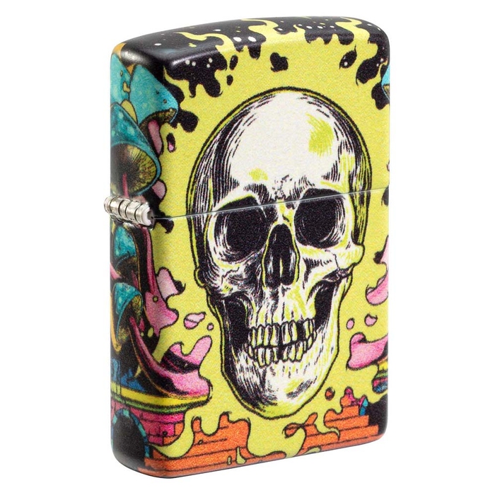 Зажигалка ZIPPO Череп с покрытием, светящимся в темноте зеленым | Skull Design Glow In The Dark Green,латунь/сталь,разноцветная38x13x57 мм для нанесения логотипа