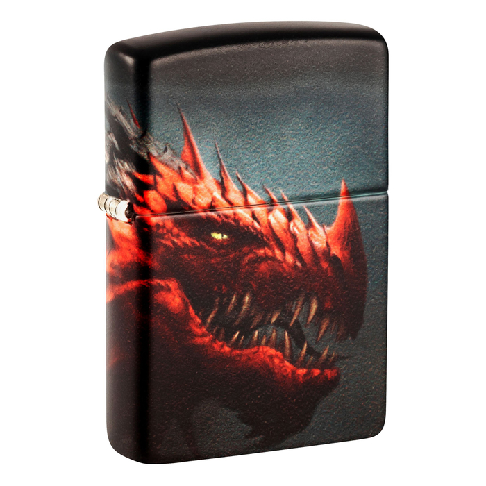 Зажигалка ZIPPO Дракон с матовым покрытием на 540 | Dragon Design 540 Matte, латунь/сталь, черная, 38x13x57 мм для нанесения логотипа