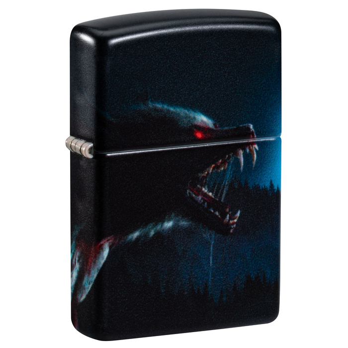 Зажигалка ZIPPO Оборотень с матовым покрытием на 540 | Horror Wolf 540 Matte, латунь/сталь, черная, 38x13x57 мм для нанесения логотипа