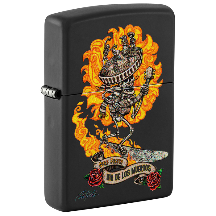 Зажигалка ZIPPO Рик Ритвельд с черным матовым покрытием | Rick Rietveld Black Matte, латунь/сталь, черная, матовая, 38x13x57 мм для нанесения логотипа