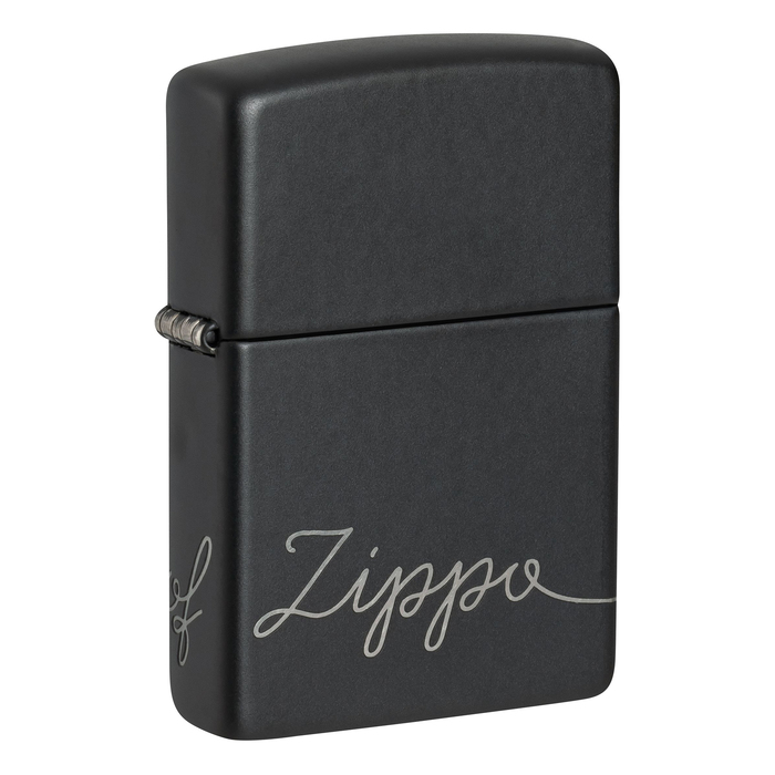 Зажигалка ZIPPO Традиционный дизайн с черным матовым покрытием | Zippo Design Black Matte, латунь/сталь, черная, матовая, 38x13x57 мм для нанесения логотипа