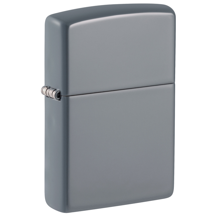Зажигалка ZIPPO классическая со светло-серым покрытием | Classic Flat Grey, латунь/сталь, серая, глянцевая, 38x13x57 мм для нанесения логотипа