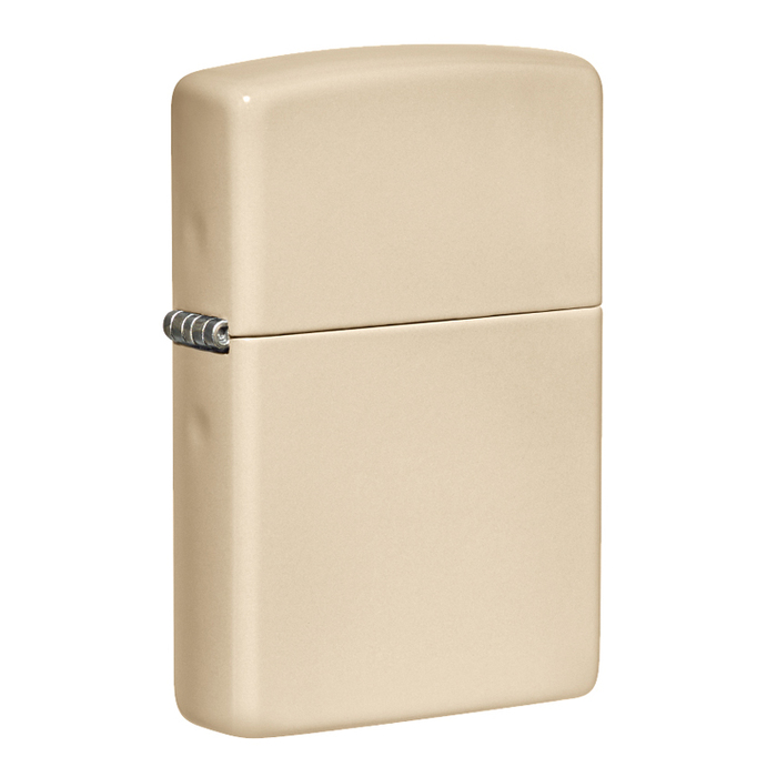 Зажигалка ZIPPO классическая со светло-песочным покрытием | Classic Flat Sand, латунь/сталь, бежевая, глянцевая, 38x13x57 мм для нанесения логотипа