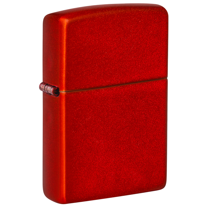 Зажигалка ZIPPO классическая с металлизированным красным покрытием | Classic Metallic Red, латунь/сталь, красная, матовая, 38x13x57 мм для нанесения логотипа