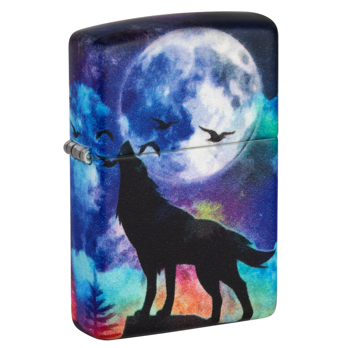 Зажигалка ZIPPO Волк с матовым покрытием на 540 | Wolf Design 540 Matte, латунь/сталь, разноцветная, матовая, 38x13x57 мм для нанесения логотипа