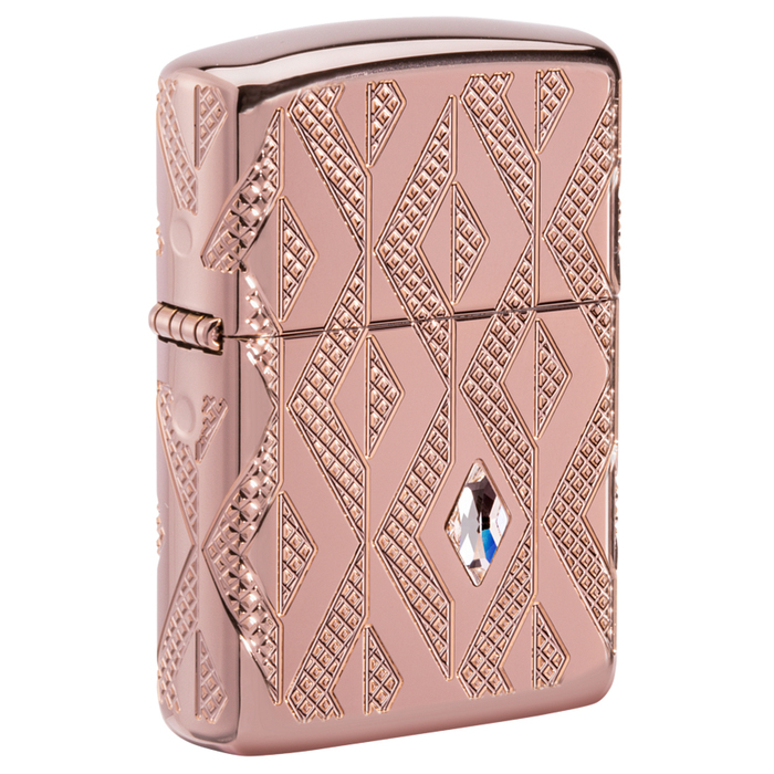 Зажигалка ZIPPO Armor® Геометрическая с покрытием розовое золото | Geometric Rose Gold, латунь/сталь, розовое золото, 38x13x57 мм для нанесения логотипа