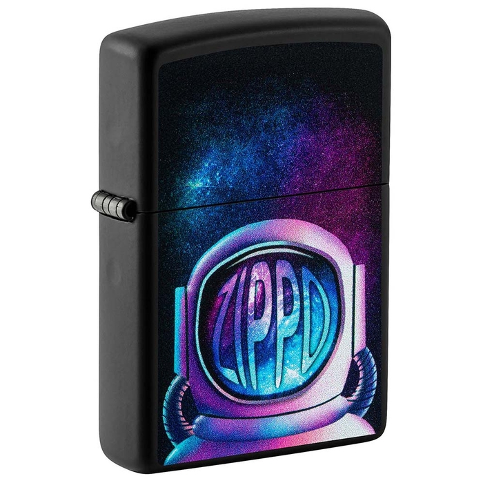 Зажигалка ZIPPO Астронавт с черным матовым покрытием | Astronaut Black Matte, латунь/сталь, чёрная, матовая, 38x13x57 мм для нанесения логотипа