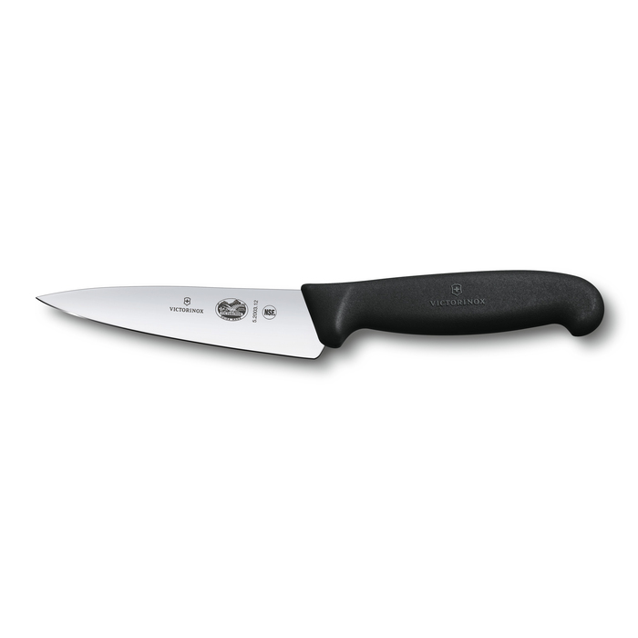 Нож разделочный VICTORINOX Fibrox с лезвием 12 см, чёрный для нанесения логотипа