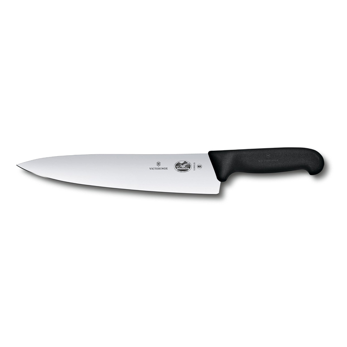 Нож разделочный VICTORINOX Fibrox, 25 см, чёрный для нанесения логотипа