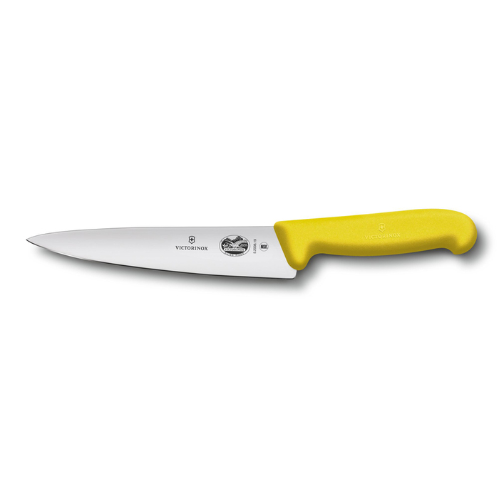 Нож разделочный VICTORINOX Fibrox, 25 см, жёлтый для нанесения логотипа