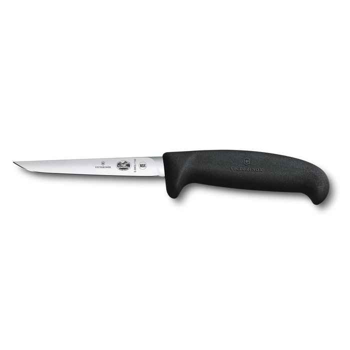 Нож для птицы VICTORINOX Fibrox с лезвием 11 см и рукоятью среднего размера, чёрный для нанесения логотипа