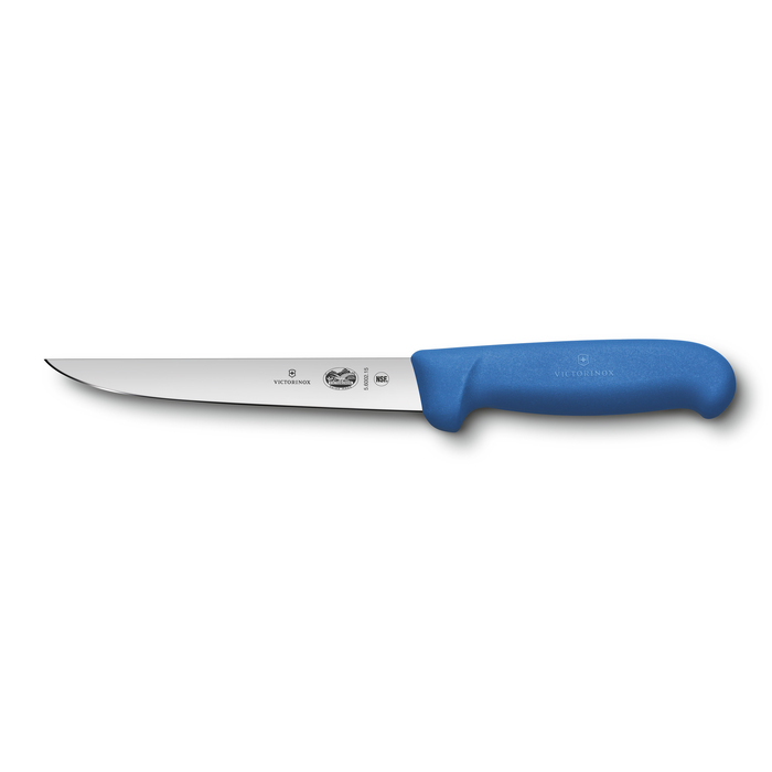 Нож обвалочный VICTORINOX Fibrox с прямым лезвием 15 см, синий для нанесения логотипа