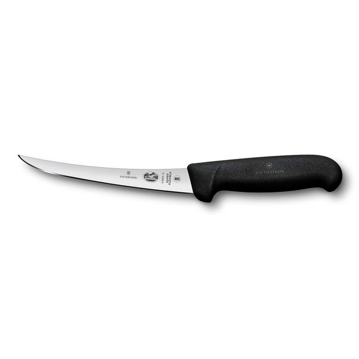 Нож обвалочный VICTORINOX Fibrox, супергибкое лезвие 15 см, чёрный для нанесения логотипа