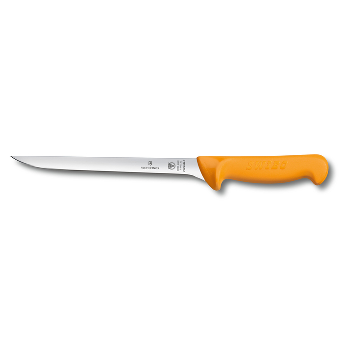 Нож для филировки рыбы VICTORINOX Swibo с гибким лезвием 20 см, жёлтый для нанесения логотипа