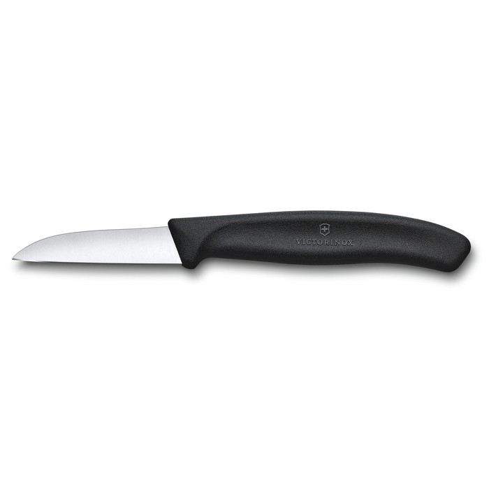 Нож для овощей и фруктов VICTORINOX SwissClassic с прямым лезвием 6 см, чёрный для нанесения логотипа