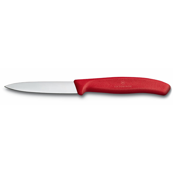 Нож для овощей VICTORINOX SwissClassic, 8 см, с заострённым кончиком, красный для нанесения логотипа
