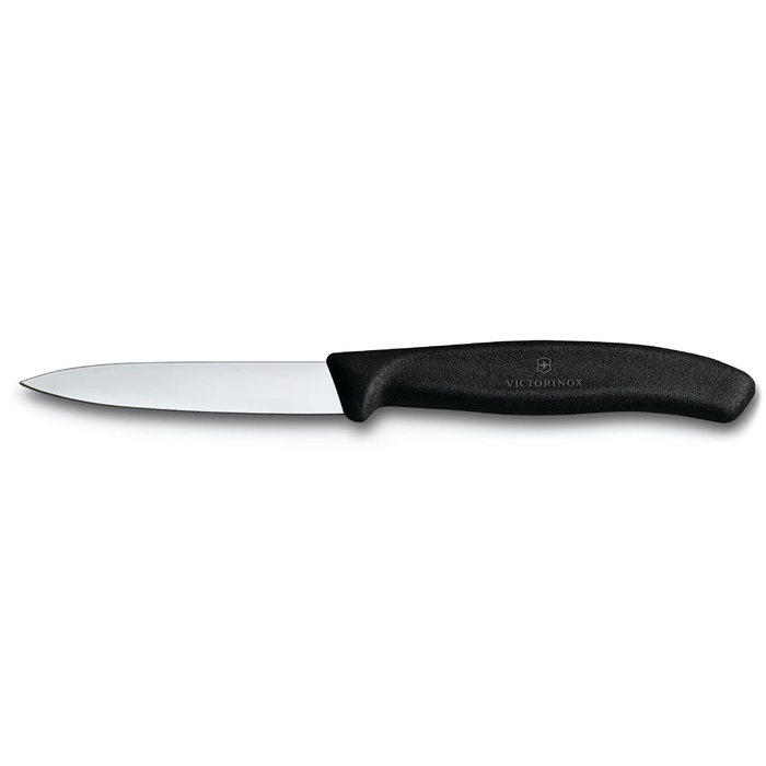 Нож для овощей VICTORINOX SwissClassic, 8 см, с заострённым кончиком, чёрный для нанесения логотипа
