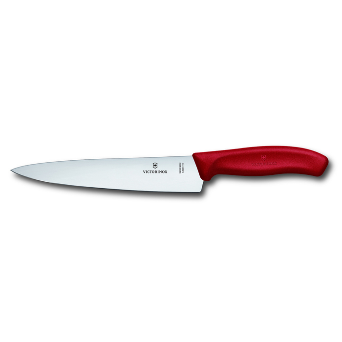 Нож разделочный VICTORINOX SwissClassic, 19 см, красный, в картонном блистере для нанесения логотипа