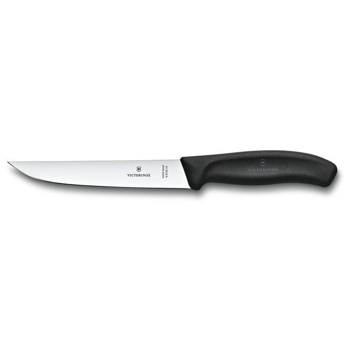 Нож разделочный VICTORINOX SwissClassic с узким прямым лезвием 15 см, чёрный для нанесения логотипа