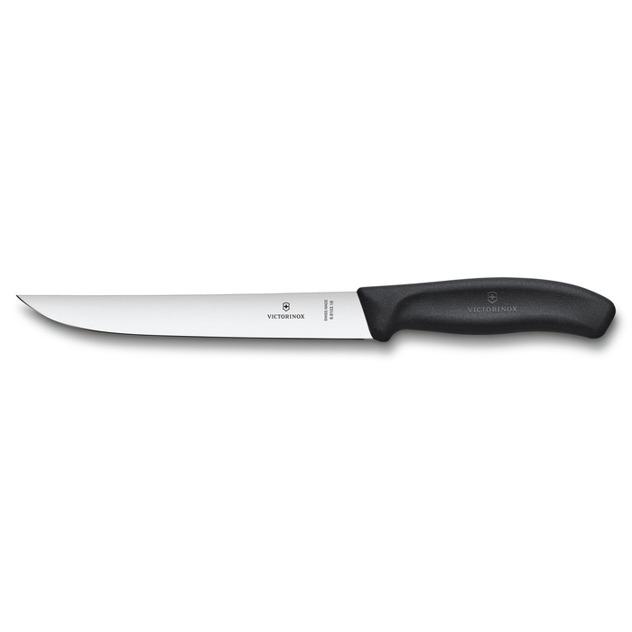 Нож разделочный VICTORINOX SwissClassic с узким прямым лезвием 18 см, чёрный для нанесения логотипа