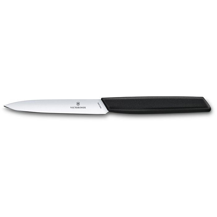Нож для овощей VICTORINOX Swiss Modern, 10 см, нержавеющая сталь / синтетический материал, чёрный для нанесения логотипа