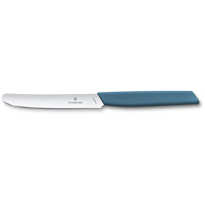 Нож столовый VICTORINOX Swiss Modern, лезвие 11 см с прямой кромкой, васильково-синий для нанесения логотипа