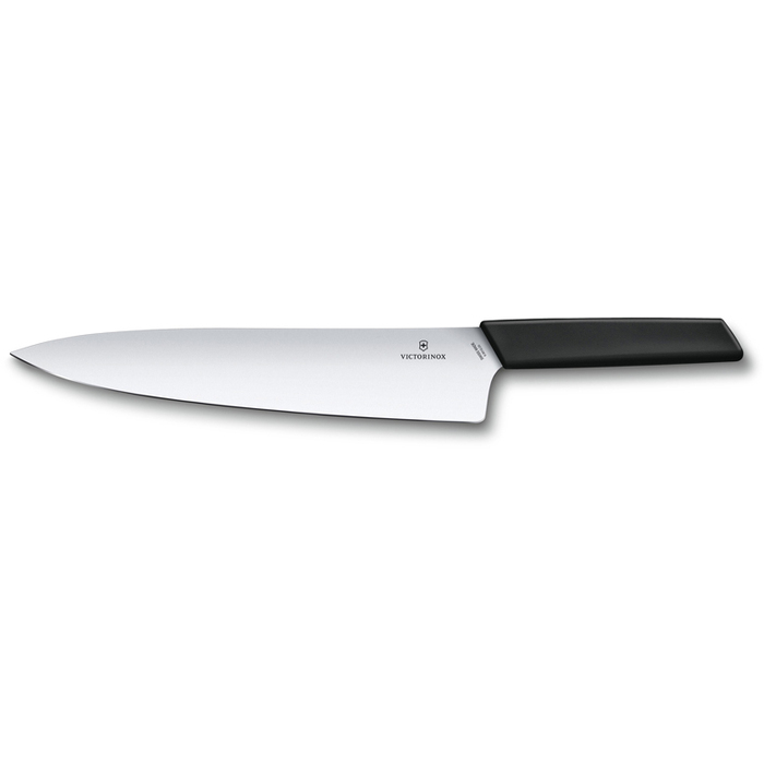 Нож разделочный VICTORINOX Swiss Modern, 25 см, нержавеющая сталь / синтетический материал, чёрный для нанесения логотипа